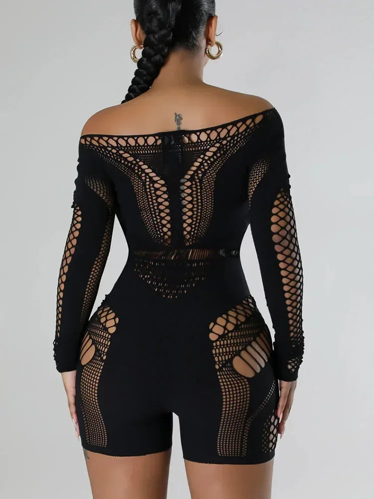 Sexy Mesh See Through Midnight Playsuits
