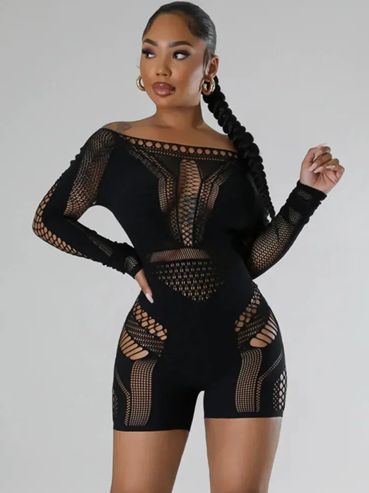 Sexy Mesh See Through Midnight Playsuits