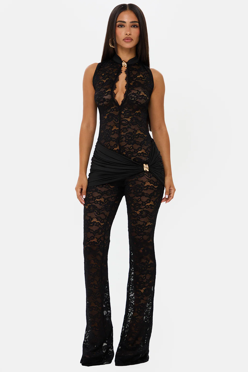 Golden Veil Lace Jumpsuit