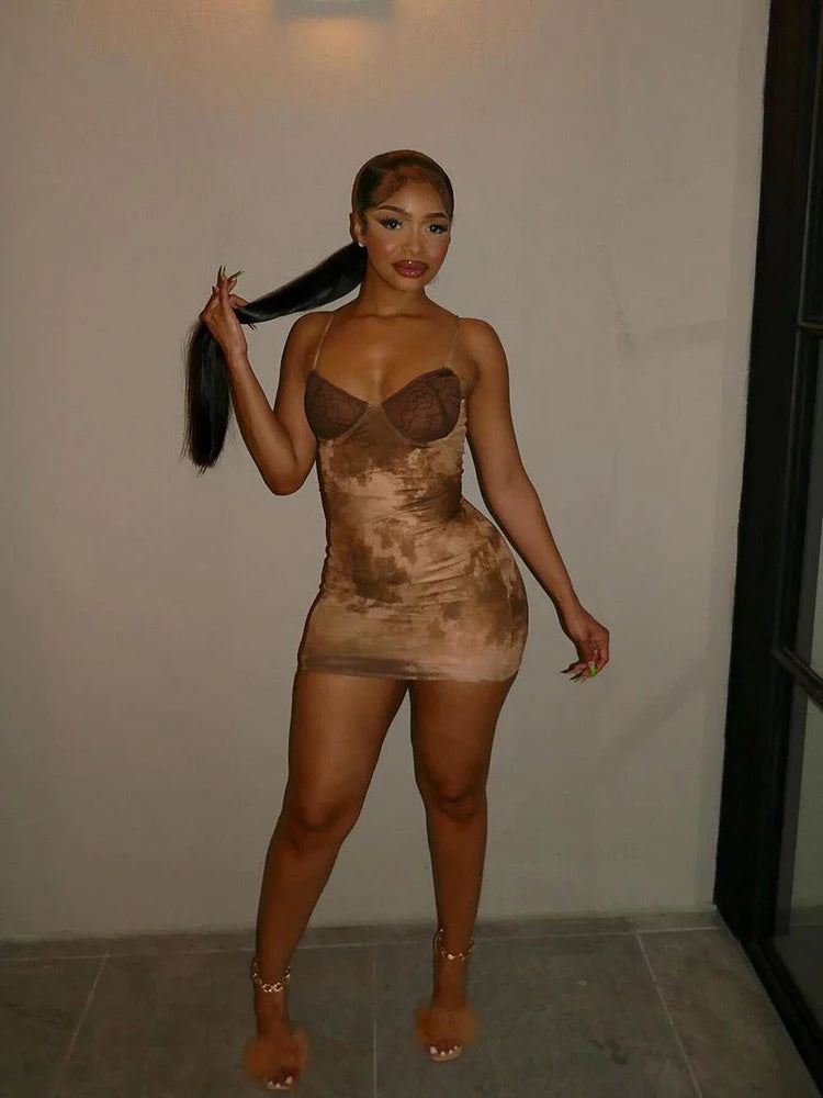 kliou Panelled Suspendency Women Mini Dress Fashion