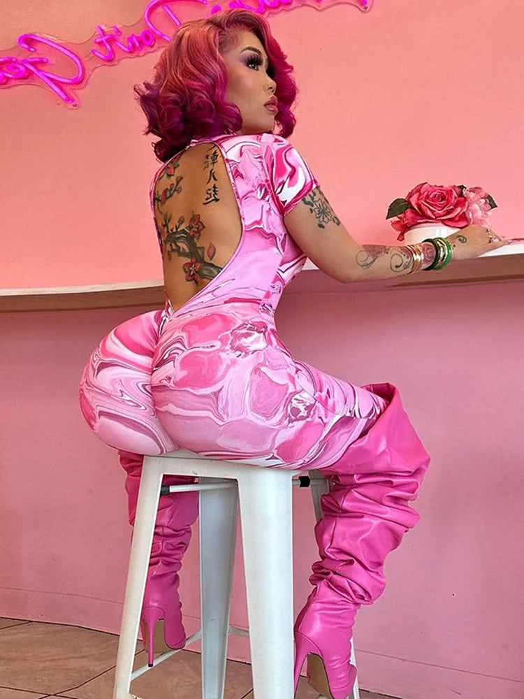 Nibber Sporty Backless Jumpsuit