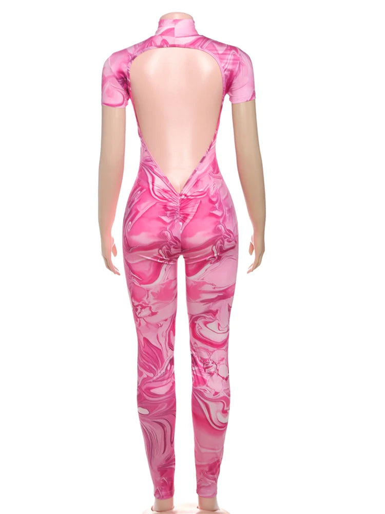 Nibber Sporty Backless Jumpsuit