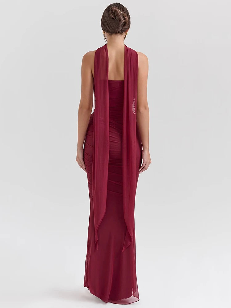 NovaThreads  Wine Red Sexy Two Piece Sets Women