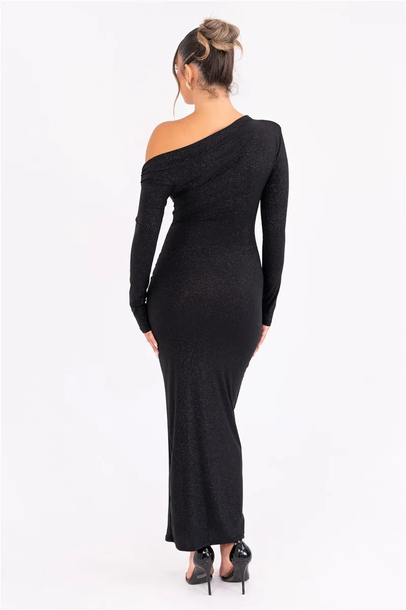 Nova Sparkle Long Sleeve Sexy Maxi Dress